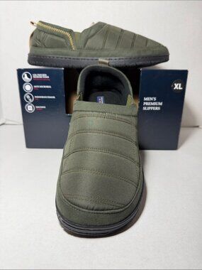 Roundtree & Yorke Men's Olive Memory Foam Slip-Ons